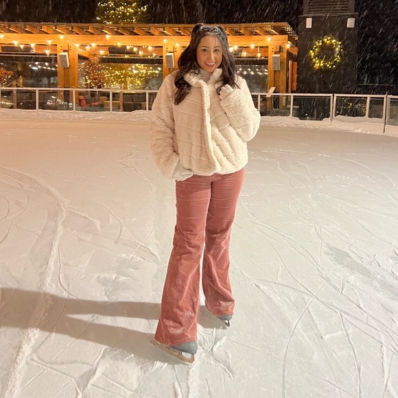 Black Label by C’est Toi Pink Corduroy Flare Jeans - Picture 1 of 5